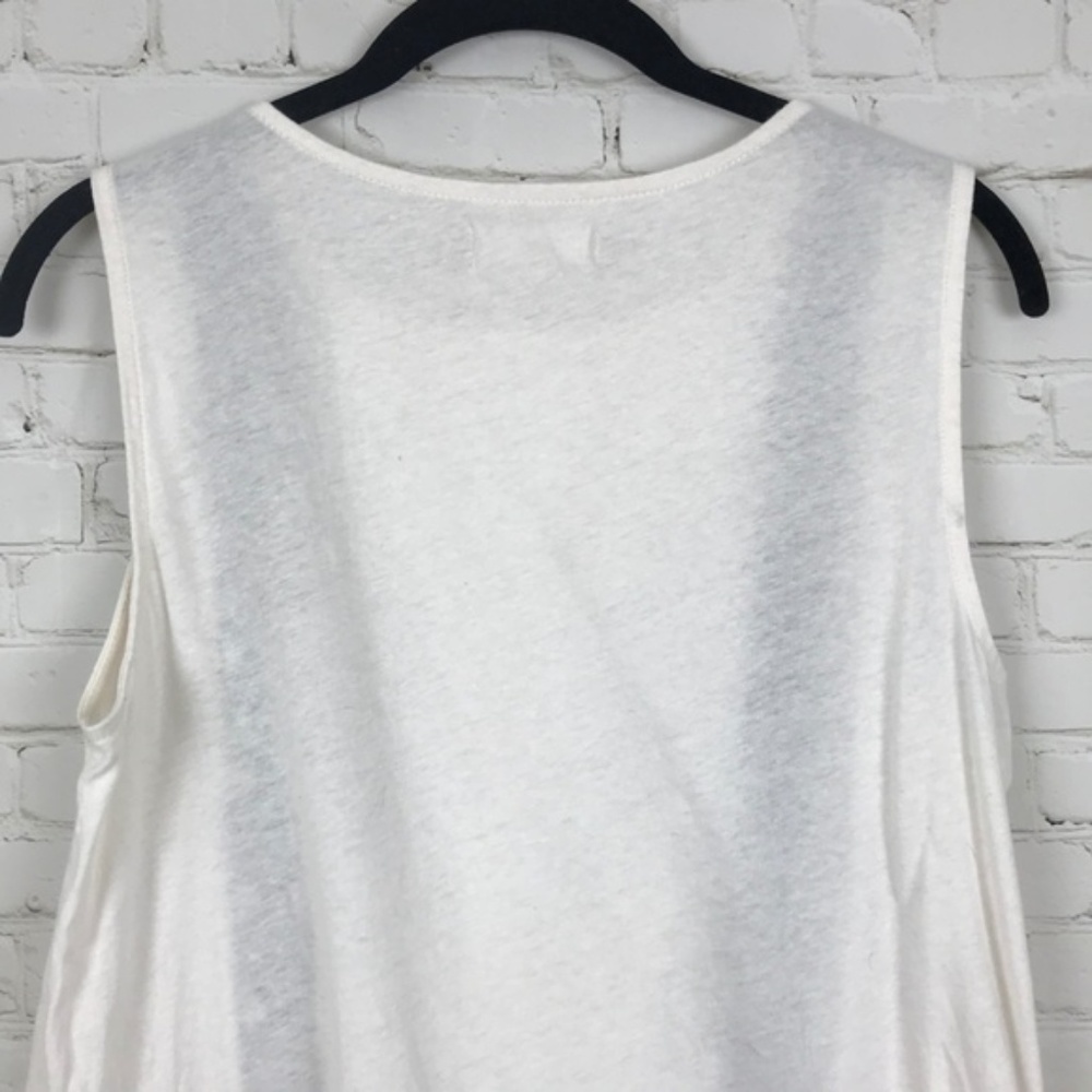 Madewell Women Tank Top White Linen Embroidered M - Picture 5 of 8